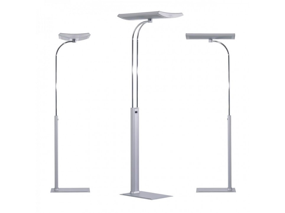 LUXO Stehleuchte SILVY FLOOR ADJUSTABLE – 4×55 W, Aluminium/Chrom