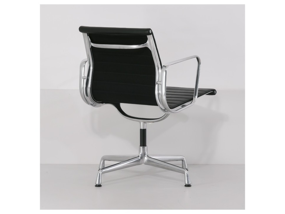 VITRA EA 108 – Eames Aluminium Chair, Leder Schwarz – Bild 4