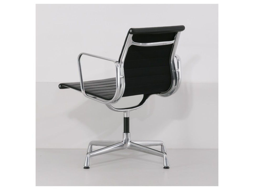VITRA EA 108 – Eames Aluminium Chair, Leder Schwarz – Bild 6