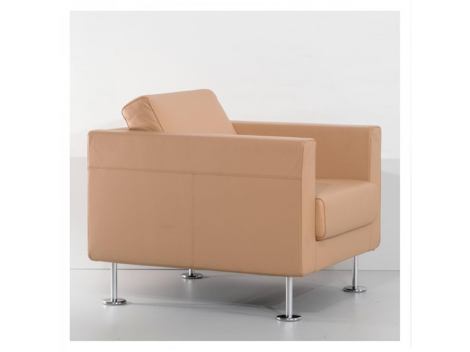 Vitra Park Loungesessel Leder Beige – Bild 3
