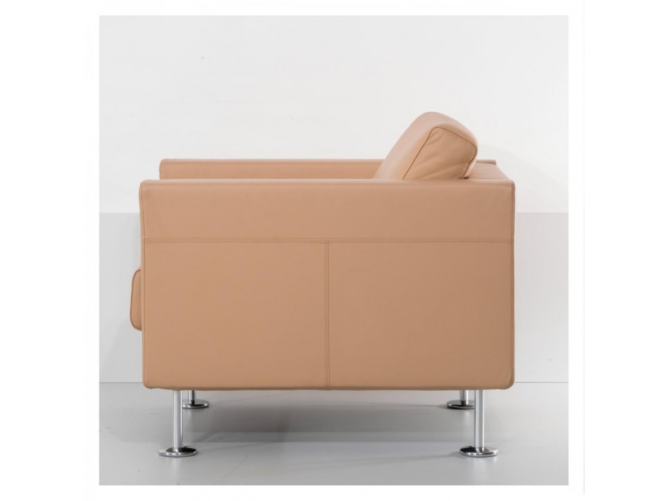 Vitra Park Loungesessel Leder Beige – Bild 6