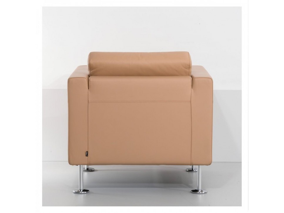 Vitra Park Loungesessel Leder Beige – Bild 4