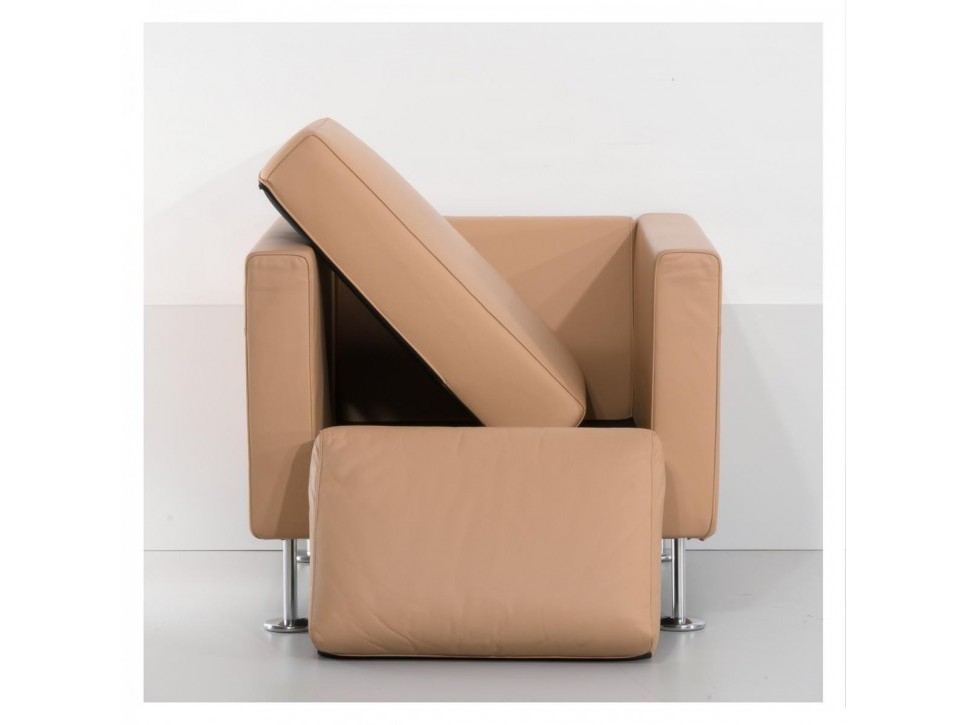 Vitra Park Loungesessel Leder Beige – Bild 8