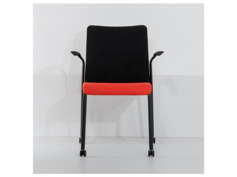 STEELCASE EASTSIDE Konferenzstuhl – Rotorange – stapelbar/rollbar – Bild 3