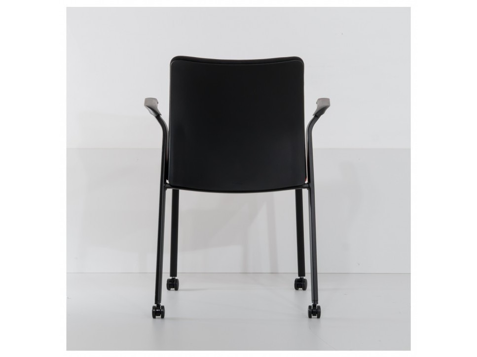 STEELCASE EASTSIDE Konferenzstuhl – Rotorange – stapelbar/rollbar – Bild 7