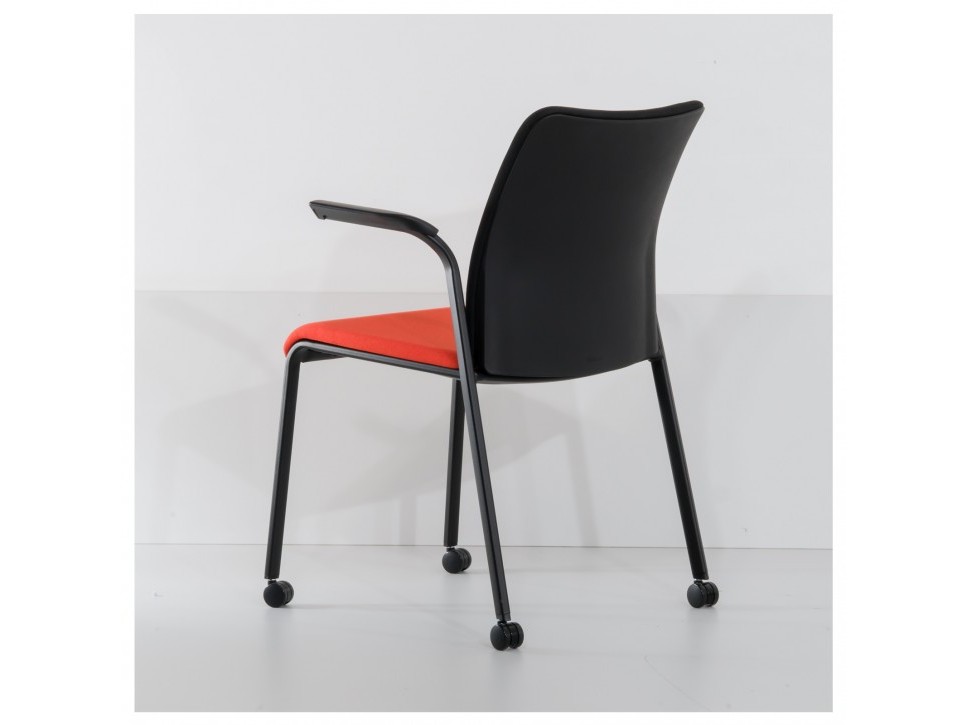 STEELCASE EASTSIDE Konferenzstuhl – Rotorange – stapelbar/rollbar – Bild 8