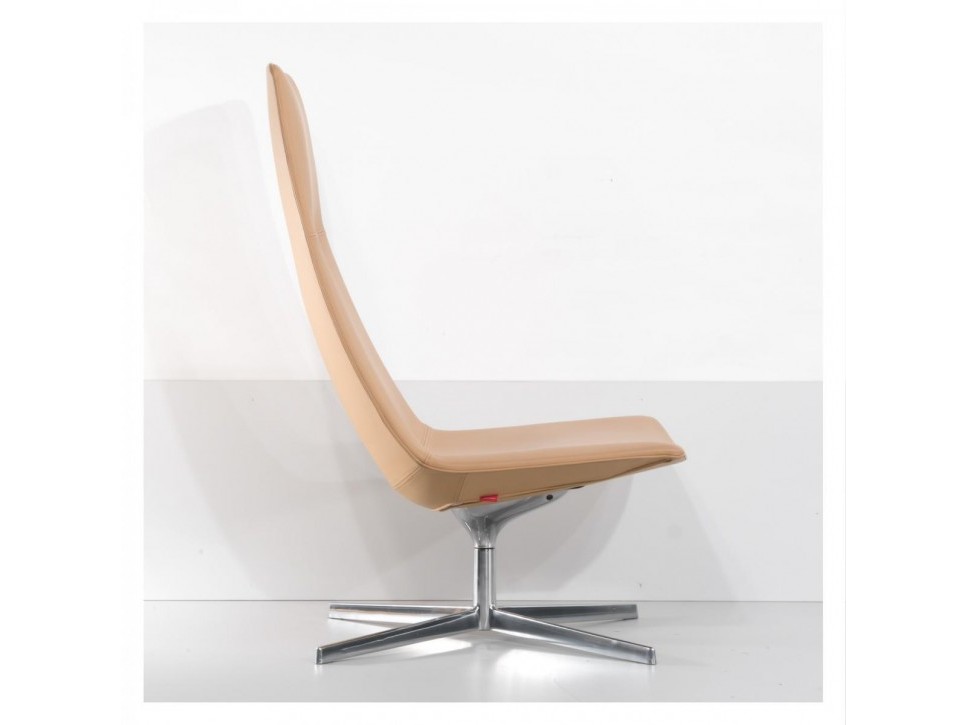 Arper Catifa 70 Loungesessel Leder Beige Drehbar – Bild 2