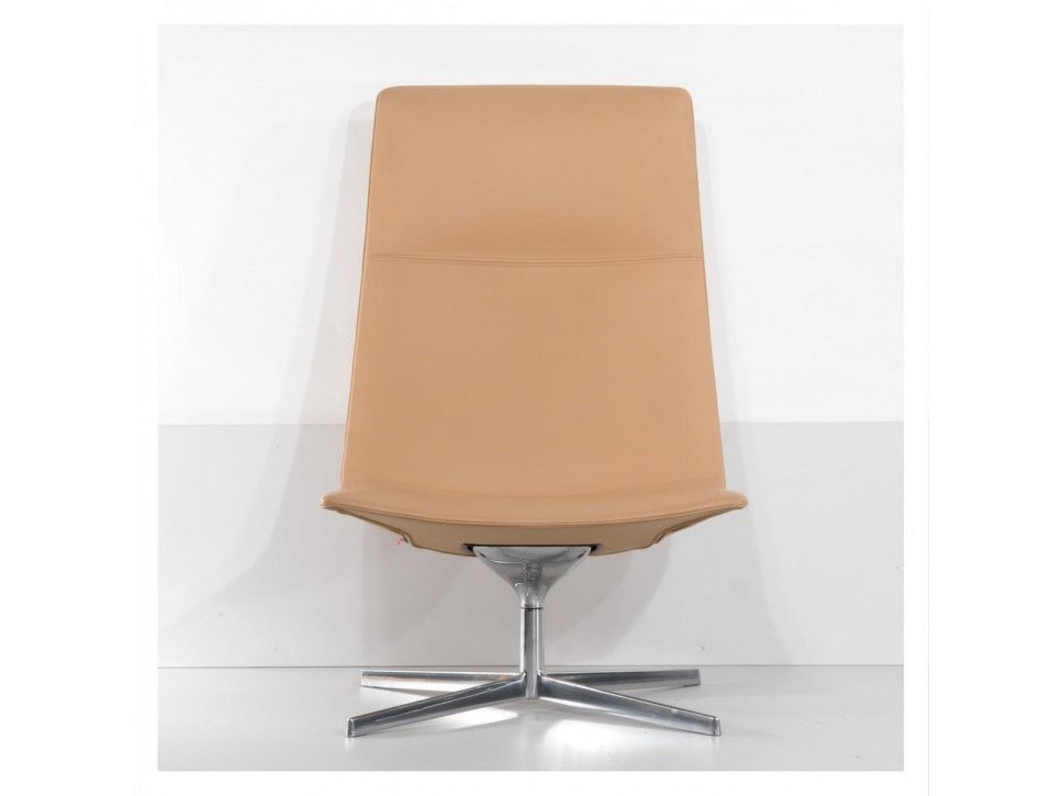 Arper Catifa 70 Loungesessel Leder Beige Drehbar – Bild 11