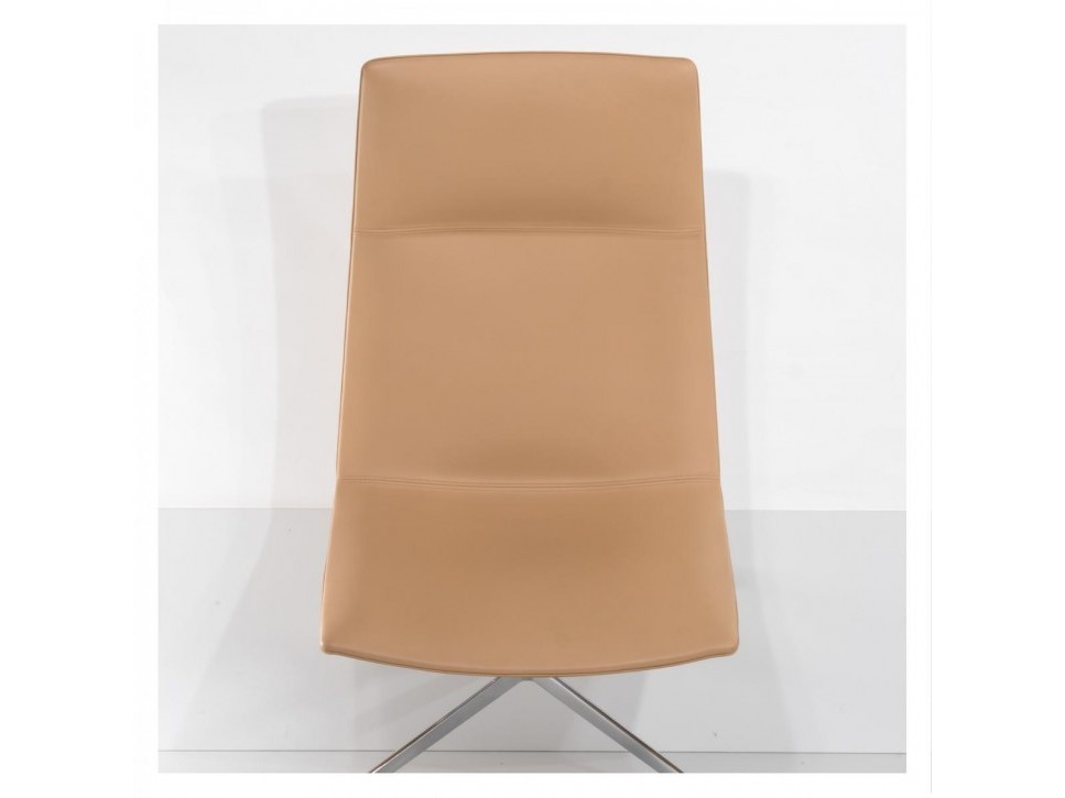 Arper Catifa 70 Loungesessel Leder Beige Drehbar – Bild 9