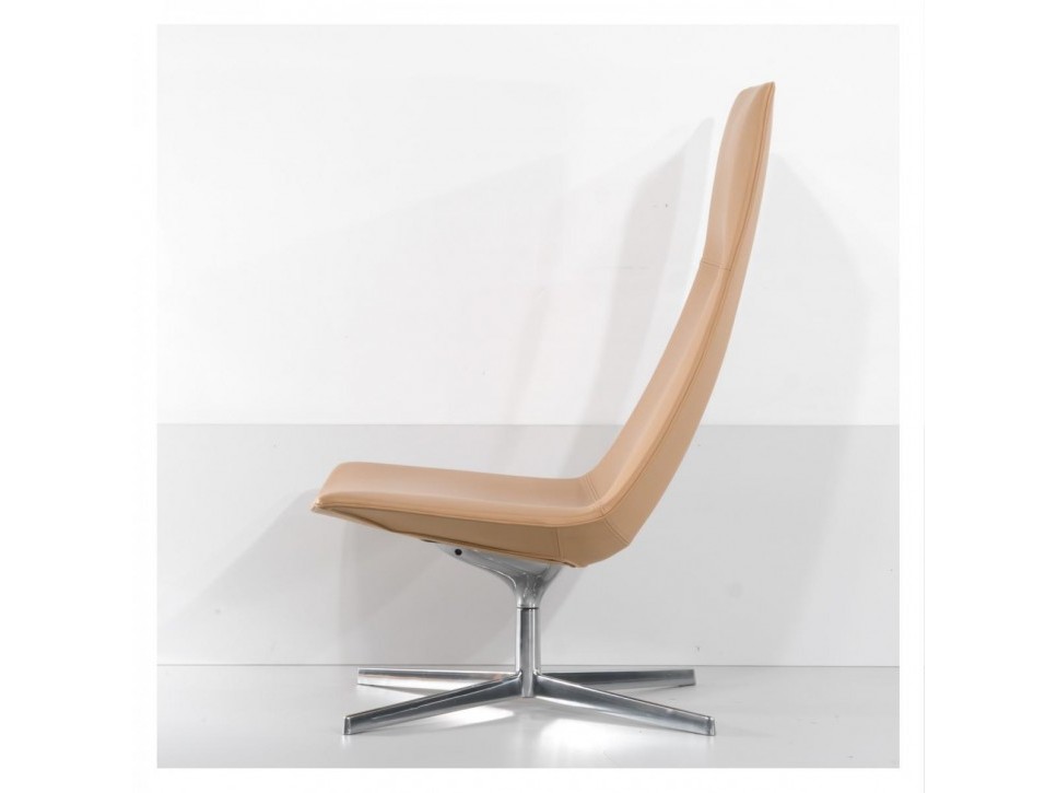 Arper Catifa 70 Loungesessel Leder Beige Drehbar – Bild 5