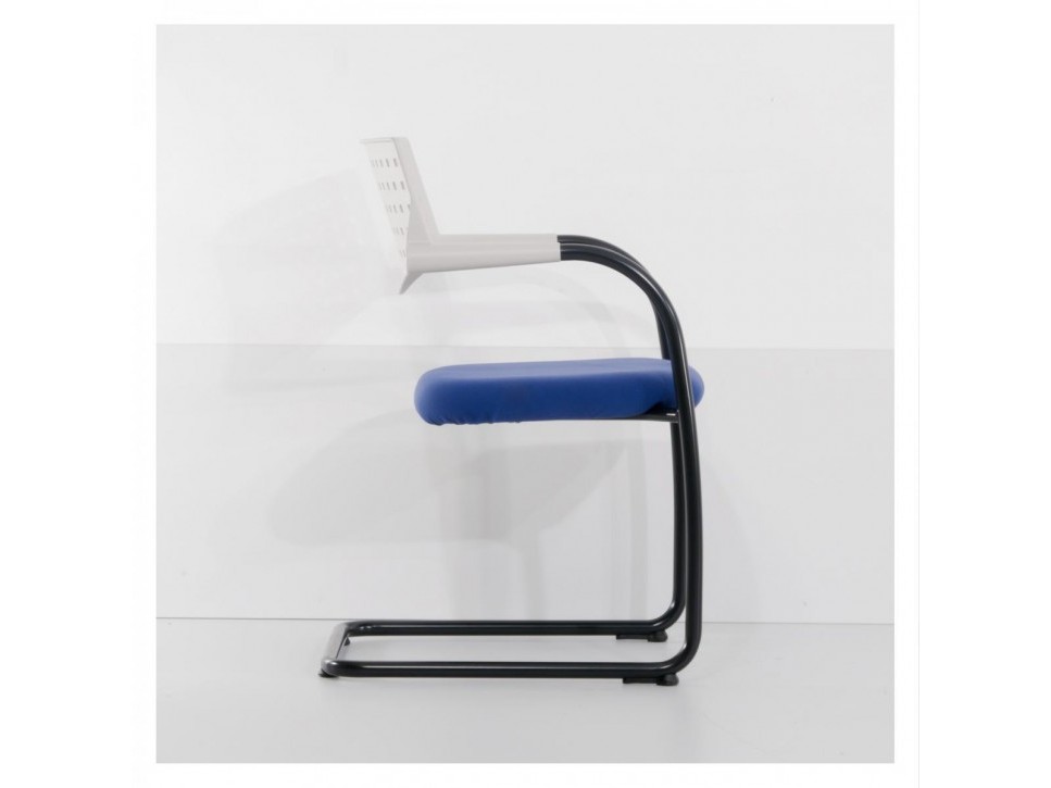 Vitra Visavis Konferenzstuhl Blau Schwarz – Bild 4