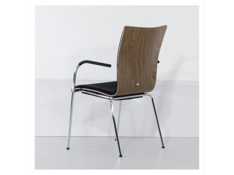 Thonet S 168 Konferenzstuhl Nussbaum Anthrazit – Bild 4