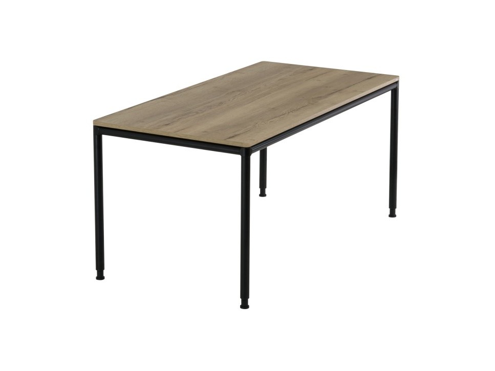 Bosse S‑DESK Black Edition Schreibtisch 160×80 cm Schwarz/Eiche Halifax – Bild 2