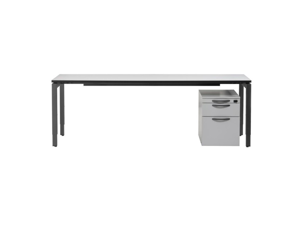 Steelcase Frame One Schreibtisch 220×85 cm Weiß/Anthrazit – Bild 6