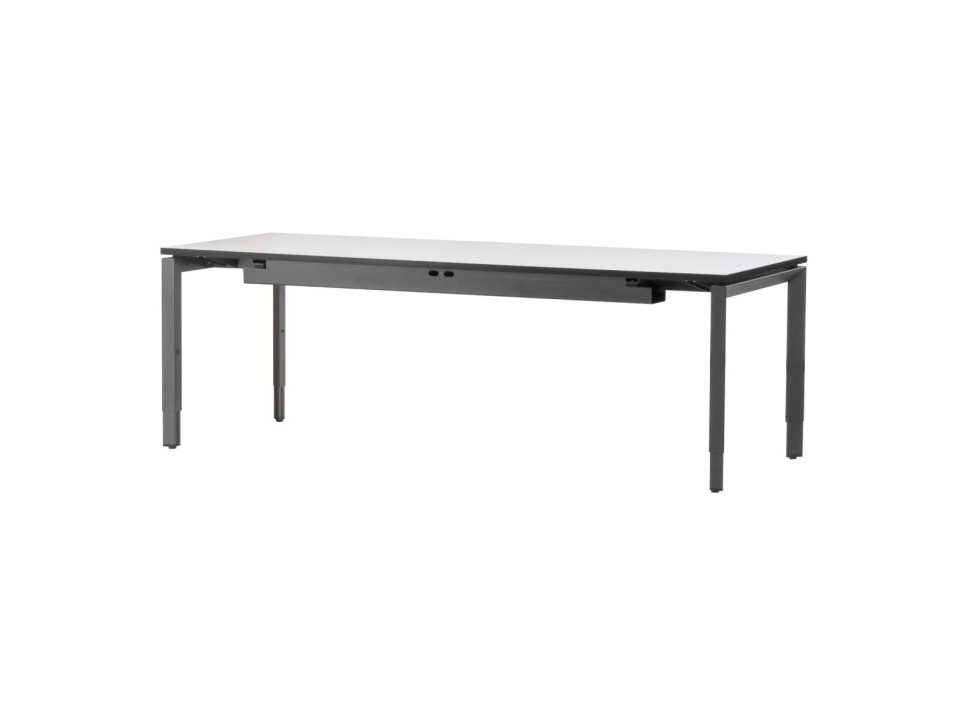 Steelcase Frame One Schreibtisch 220×85 cm Weiß/Anthrazit – Bild 3