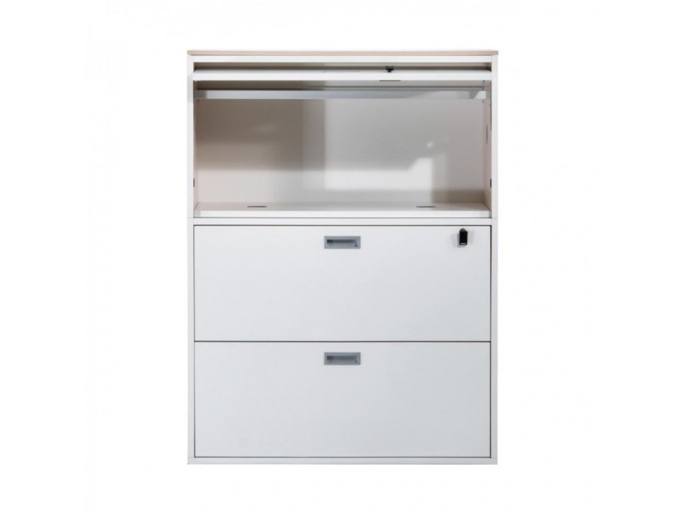 Steelcase Flexbox Sideboard 90×120×45 cm Akazie/Weiss – Bild 3