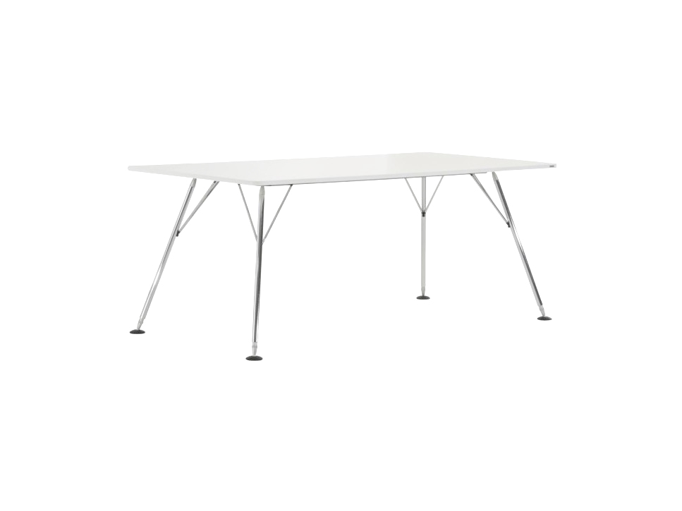 Bosse NUCLEON Schreibtisch 200×100 cm Chrom/Weiß – Bild 2