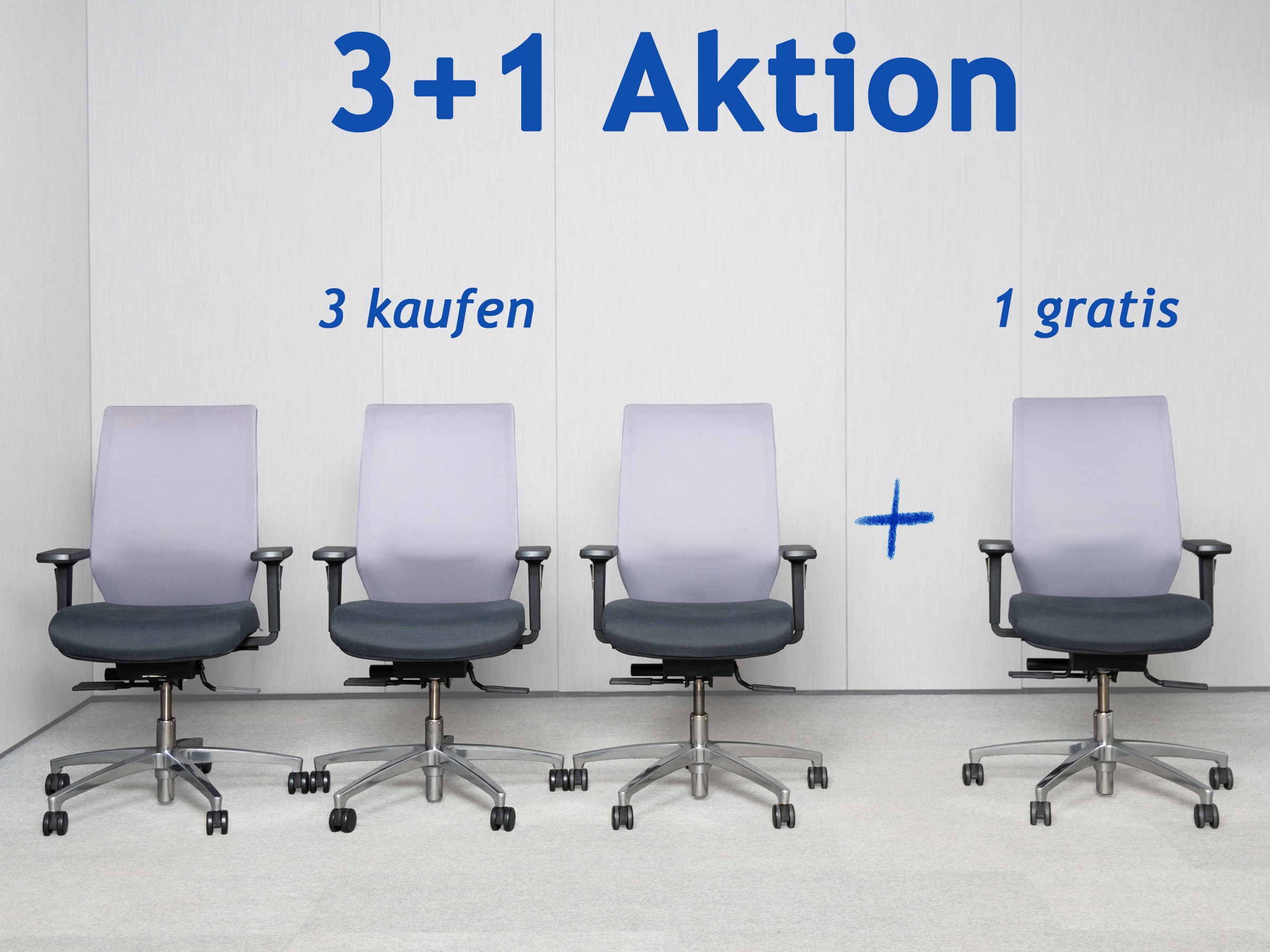 3+1 AKTION - DAUPHIN "SHAPE MESH" Bürodrehstul - 3 kaufen + 1 gratis