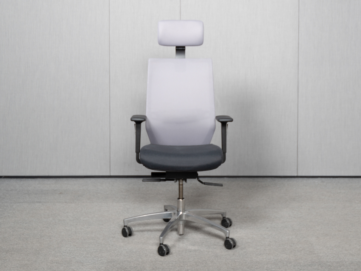 Dauphin Shape Mesh Bürodrehstuhl mit Kopfstütze, Platingrau/Anthrazit – Bild 5