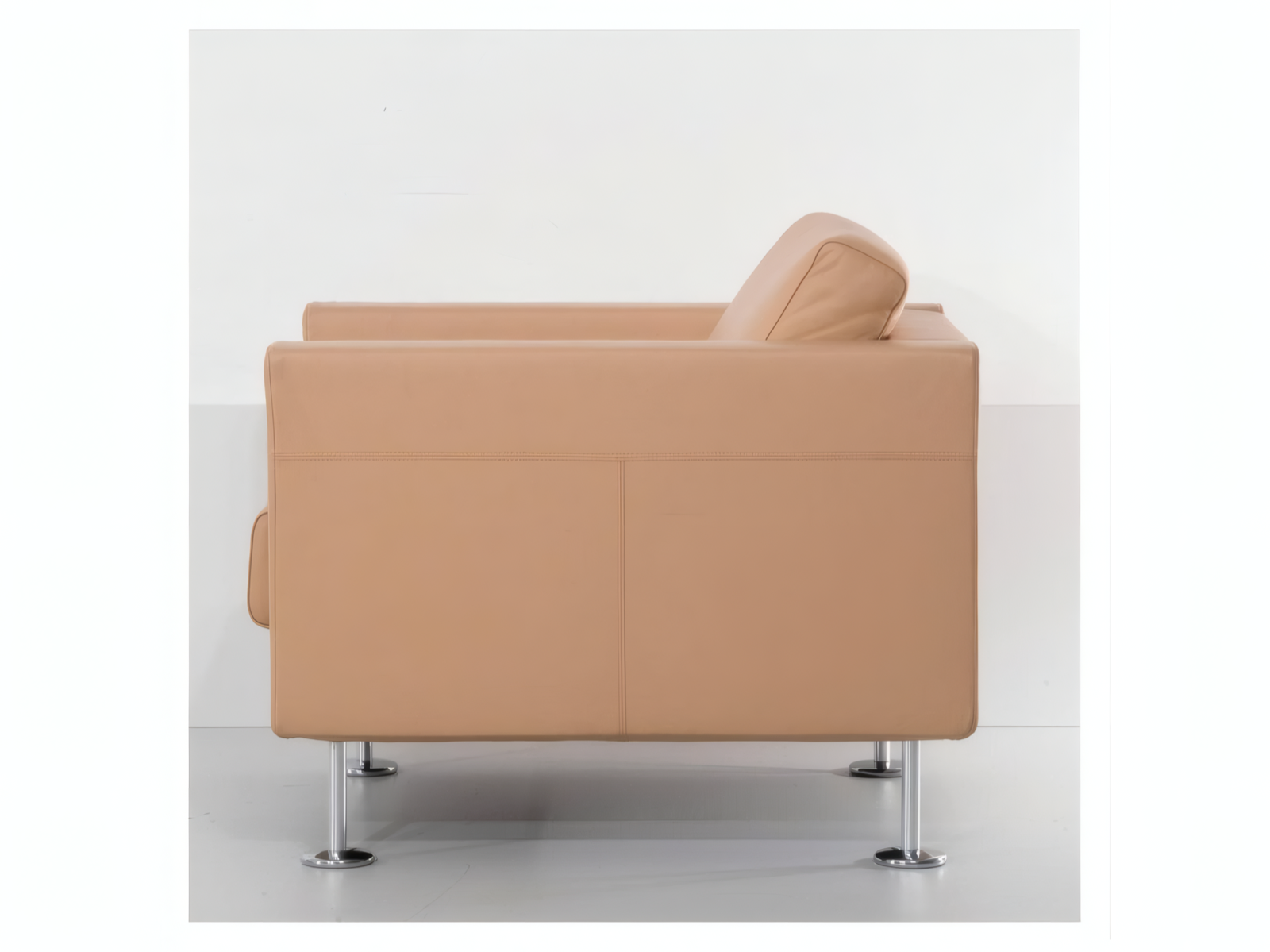 Vitra Park Loungesessel Leder Beige – Bild 4