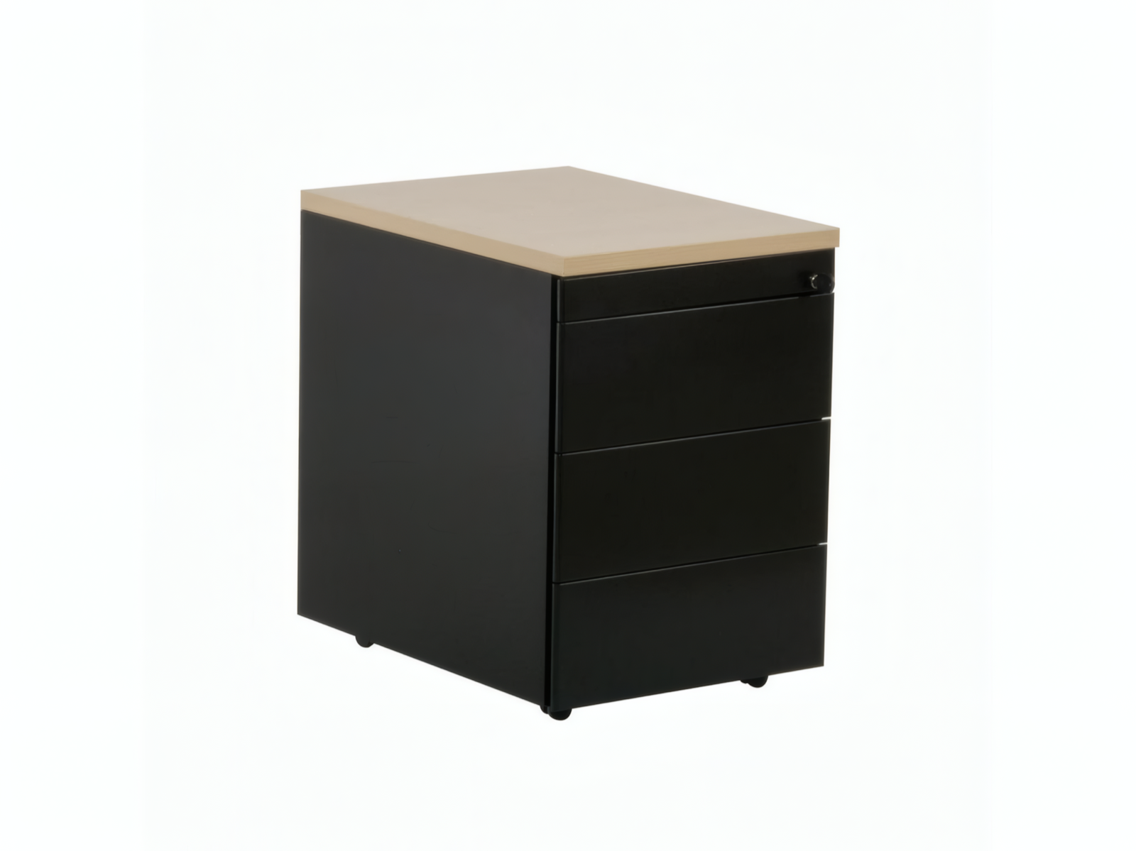 HAWORTH Rollcontainer 3-3-3, 58 cm, Schwarz/Buche