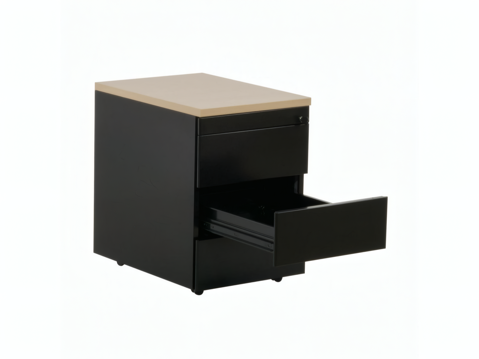 HAWORTH Rollcontainer 3-3-3, 58 cm, Schwarz/Buche – Bild 2
