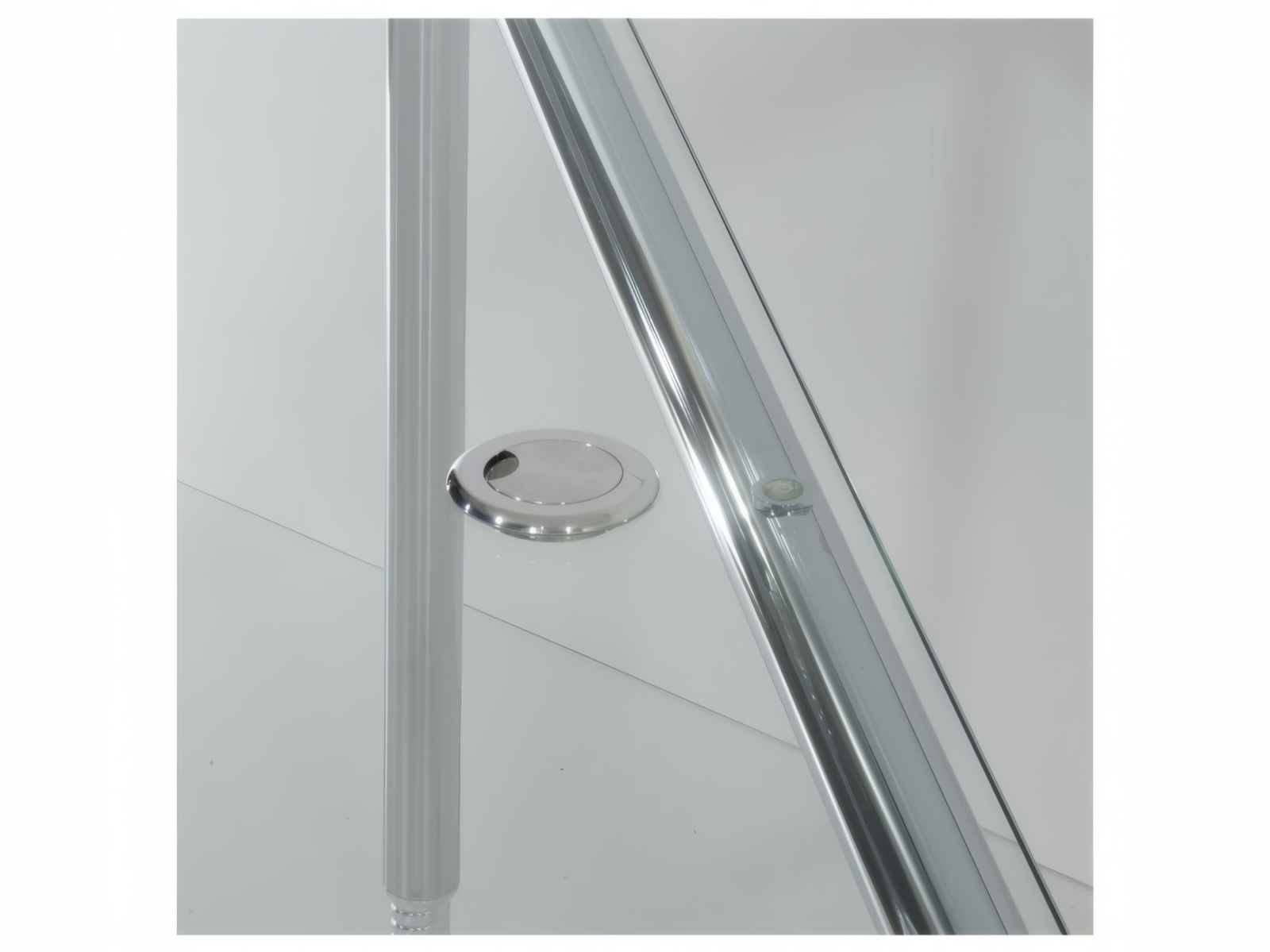 BOSSE S-DESK Schreibtisch 160 cm Glas Chrom – Bild 4