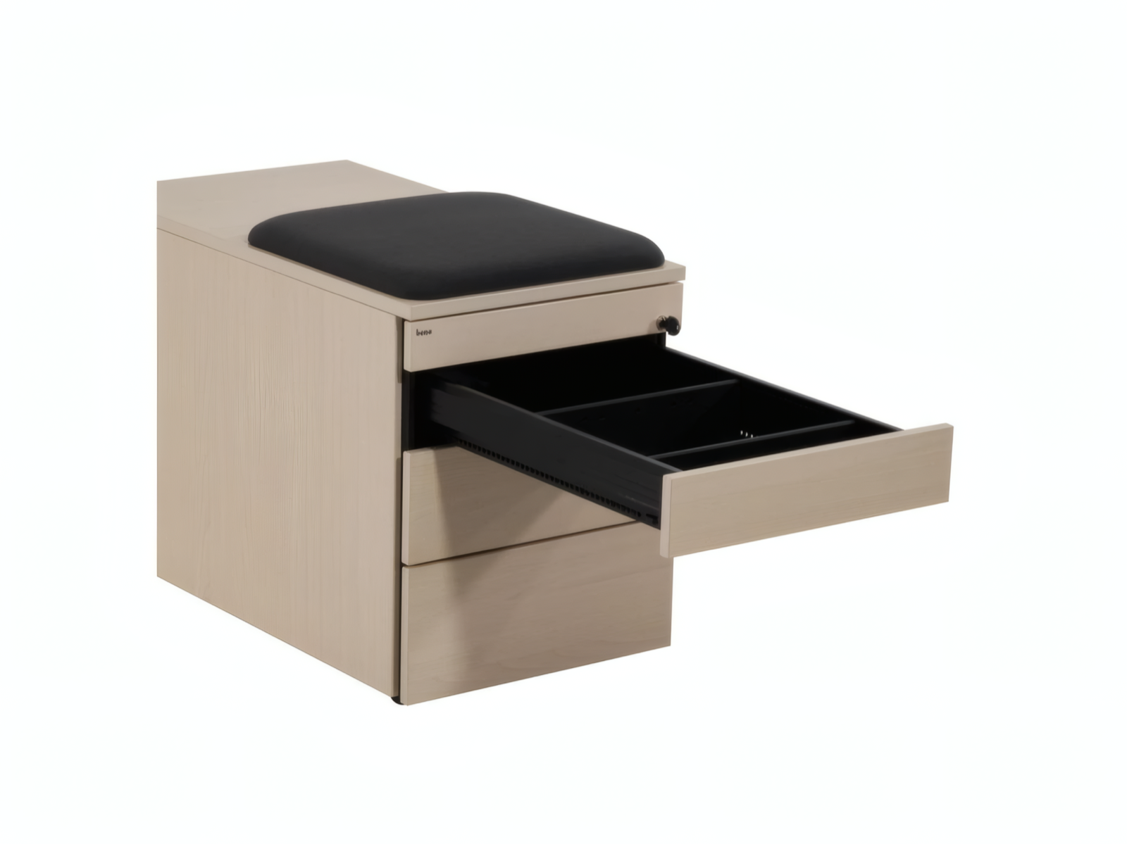 BENE CT Rollcontainer 80 cm, Ahorn, Sitzpolster – Bild 3
