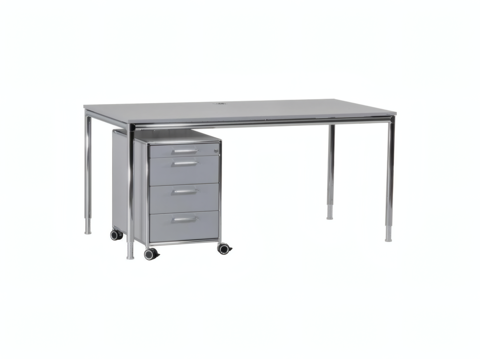 Bosse S‑DESK Schreibtisch 160×80 cm Chrom/Silber – Bild 4
